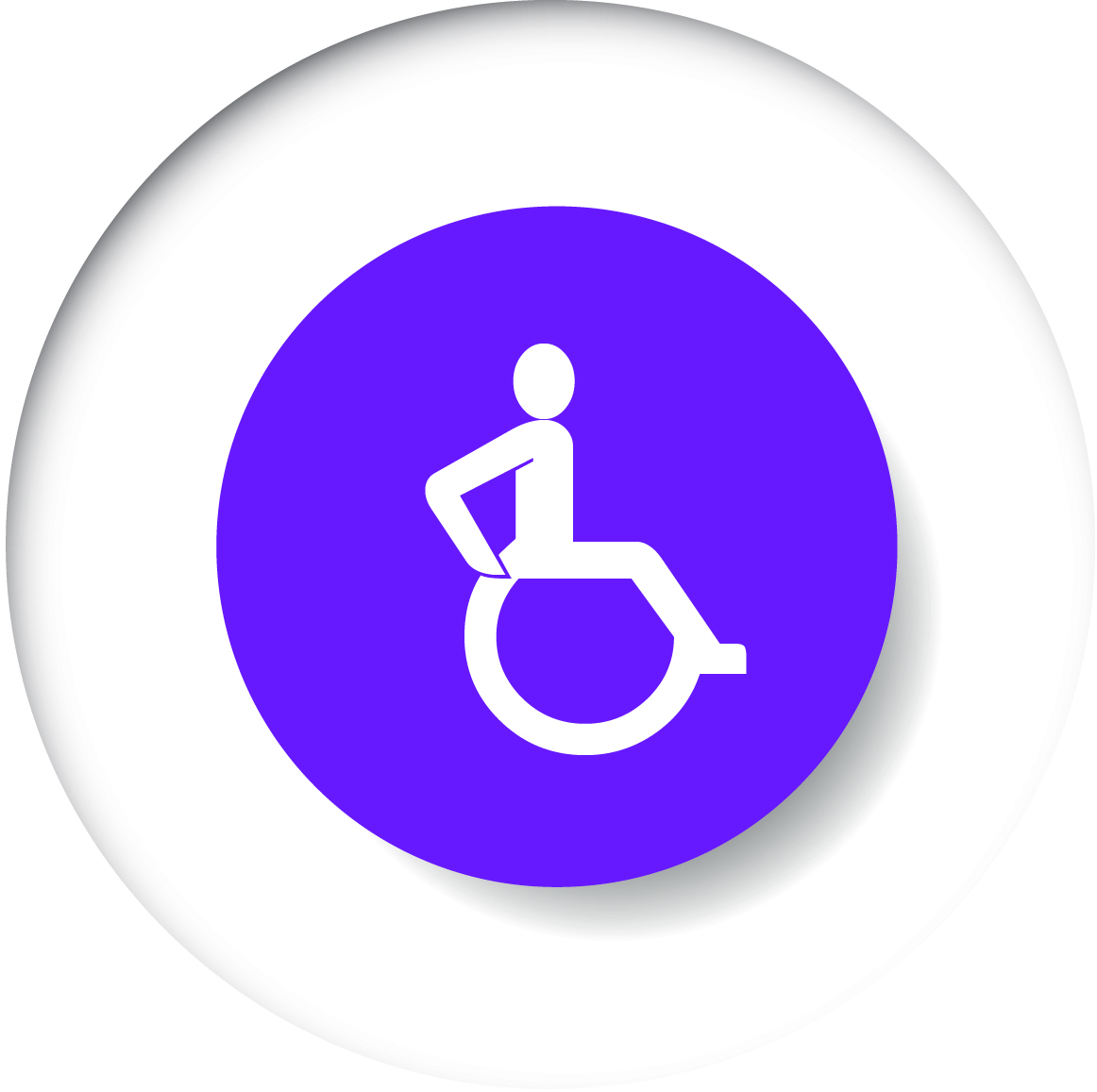 Foto. Człowiek na wózku -symbol oznaczający osobę z niepełnosprawnościami