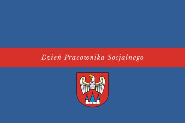 Grafika z napisem: Dzień Pracownika Socjalnego oraz Herbem Powiatu Jarocińskiego.