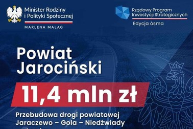 Dofinansowanie na przebudowę drogi powiatowej Jaraczewo-Gola-Niedźwiady oraz doposażenie szpitala