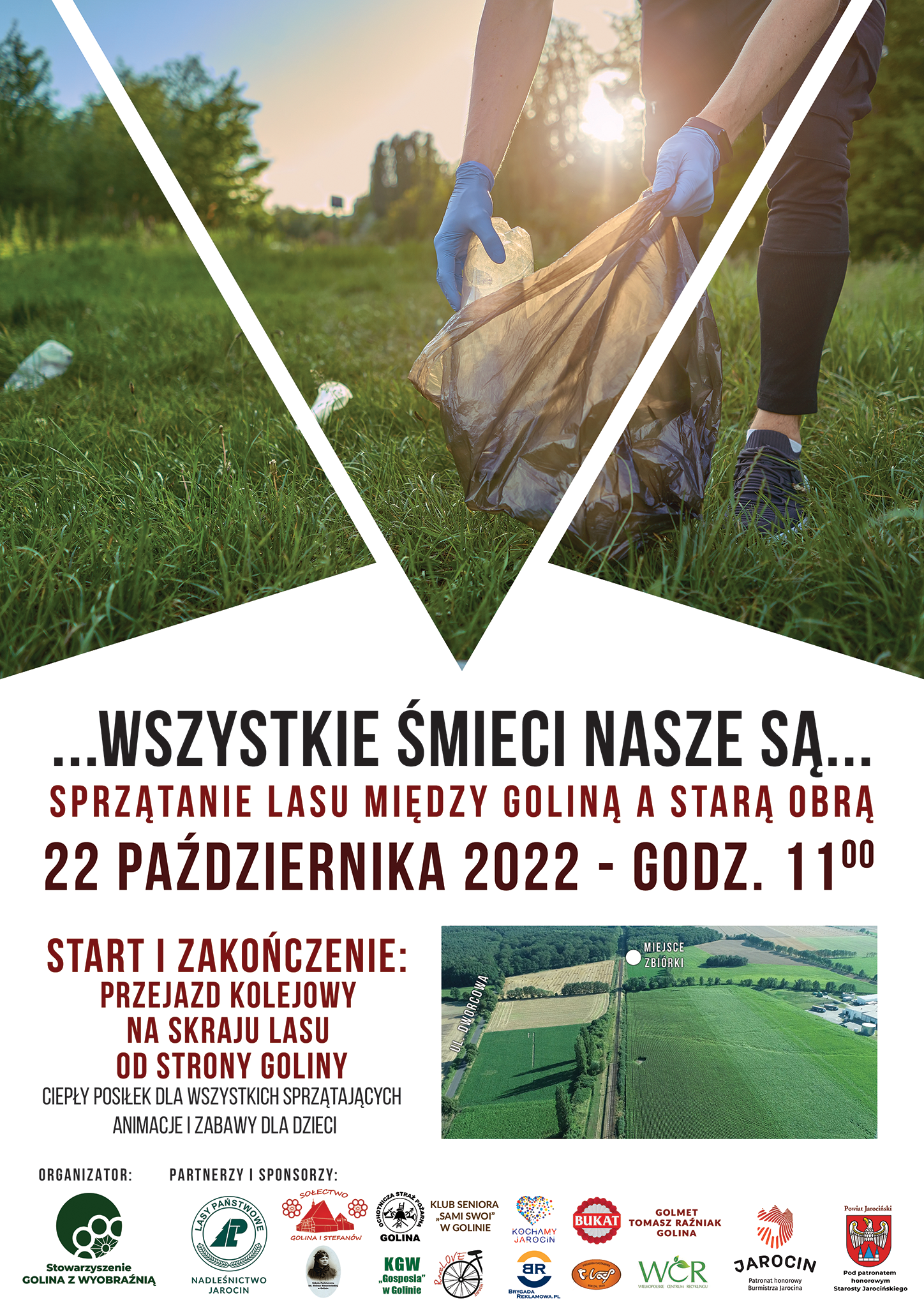 Plakat promujący akcje sprzątania lasu