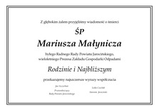 Nekrolog - Mariusz Małynicz.