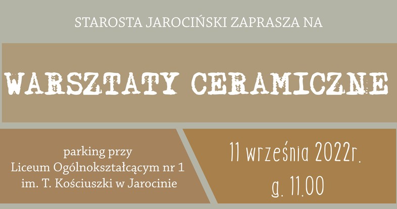 Warszaty ceramiczne dla mieszkańców Powiatu Jarocińskiego