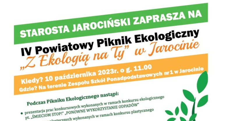 IV Powiatowy Piknik Ekologiczny pt. ,,Z ekologią na Ty