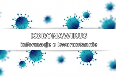 Koronawirus - infografika z napisem: informacje o kwarantannie